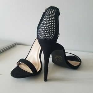 Black velvet heels